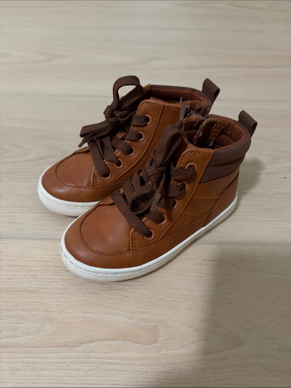 Cat & Jack Brown High-Top Sneakers with White Soles